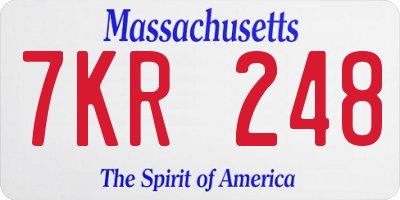 MA license plate 7KR248