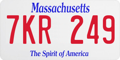 MA license plate 7KR249