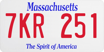 MA license plate 7KR251