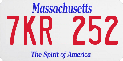 MA license plate 7KR252