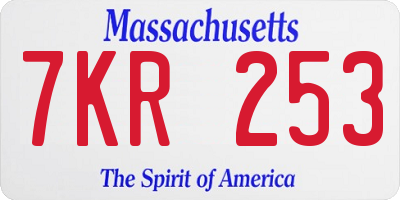 MA license plate 7KR253
