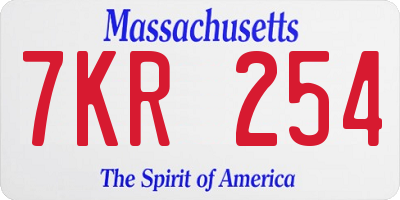 MA license plate 7KR254