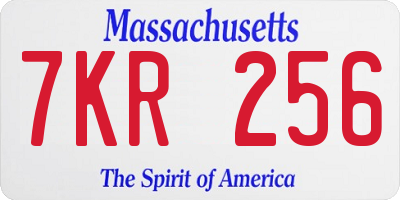 MA license plate 7KR256