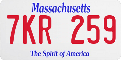 MA license plate 7KR259