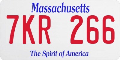 MA license plate 7KR266