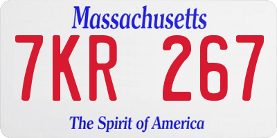 MA license plate 7KR267
