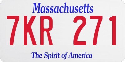 MA license plate 7KR271