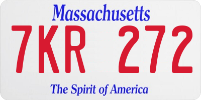 MA license plate 7KR272