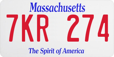 MA license plate 7KR274