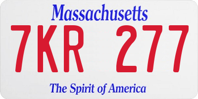 MA license plate 7KR277