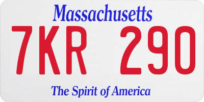 MA license plate 7KR290