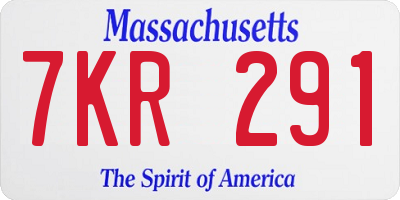 MA license plate 7KR291