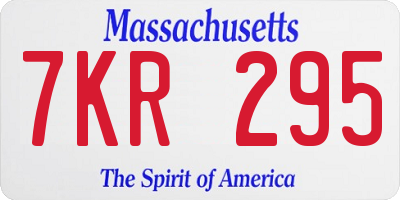 MA license plate 7KR295
