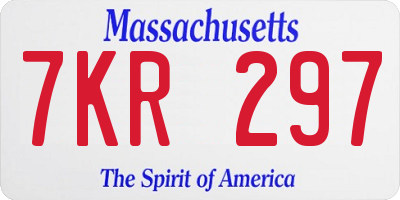 MA license plate 7KR297