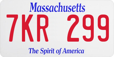 MA license plate 7KR299