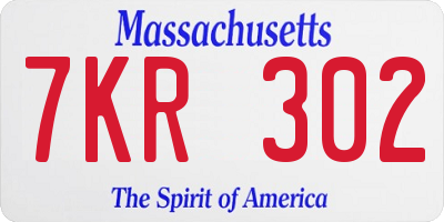 MA license plate 7KR302