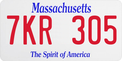 MA license plate 7KR305