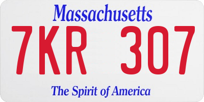 MA license plate 7KR307
