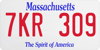 MA license plate 7KR309