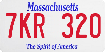 MA license plate 7KR320