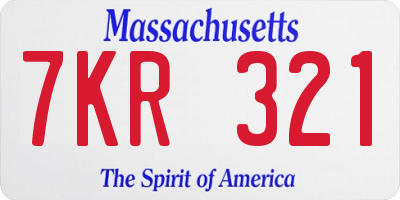 MA license plate 7KR321