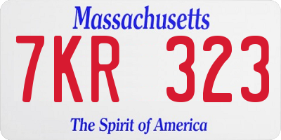 MA license plate 7KR323