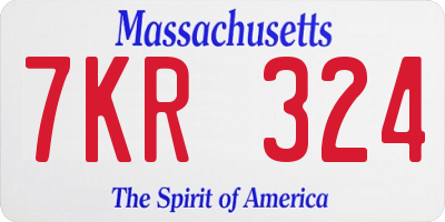 MA license plate 7KR324