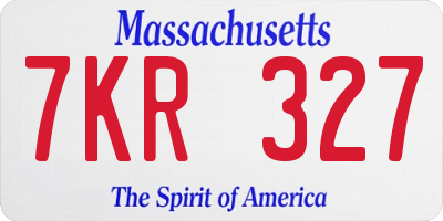 MA license plate 7KR327