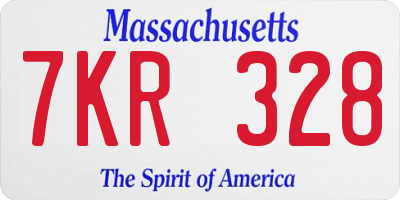 MA license plate 7KR328