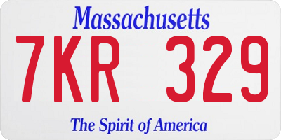 MA license plate 7KR329
