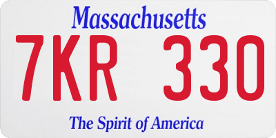 MA license plate 7KR330