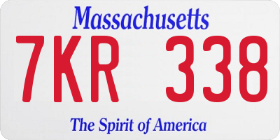 MA license plate 7KR338