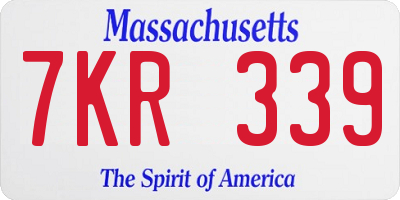 MA license plate 7KR339
