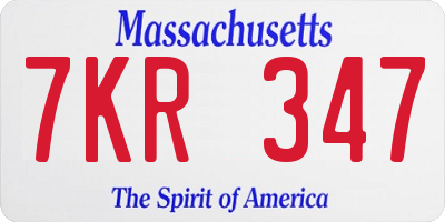 MA license plate 7KR347