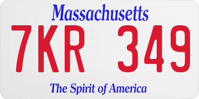 MA license plate 7KR349