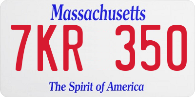 MA license plate 7KR350