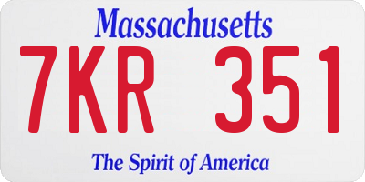 MA license plate 7KR351