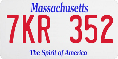 MA license plate 7KR352