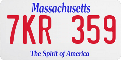 MA license plate 7KR359