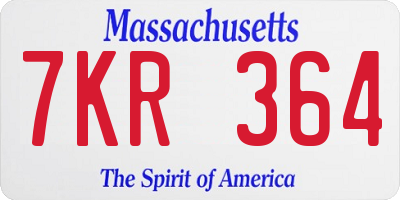 MA license plate 7KR364