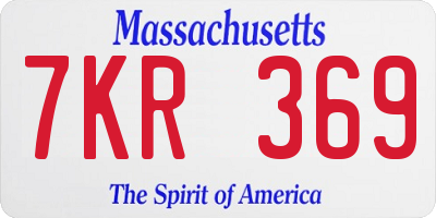 MA license plate 7KR369