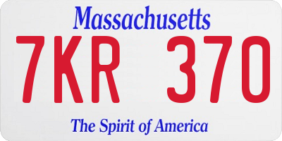 MA license plate 7KR370