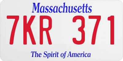 MA license plate 7KR371