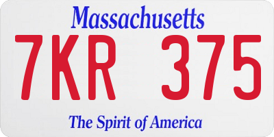MA license plate 7KR375