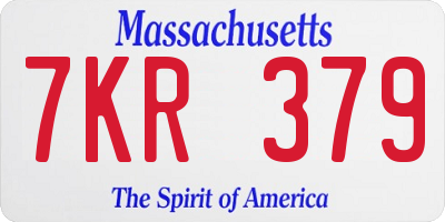 MA license plate 7KR379