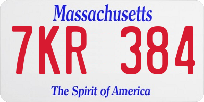 MA license plate 7KR384