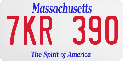 MA license plate 7KR390