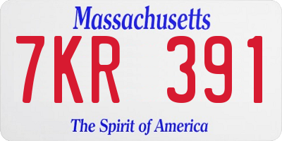 MA license plate 7KR391