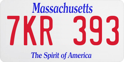 MA license plate 7KR393