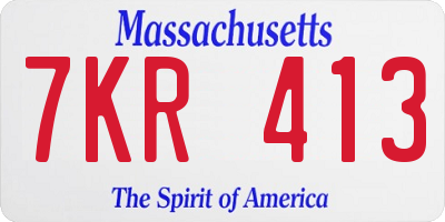 MA license plate 7KR413
